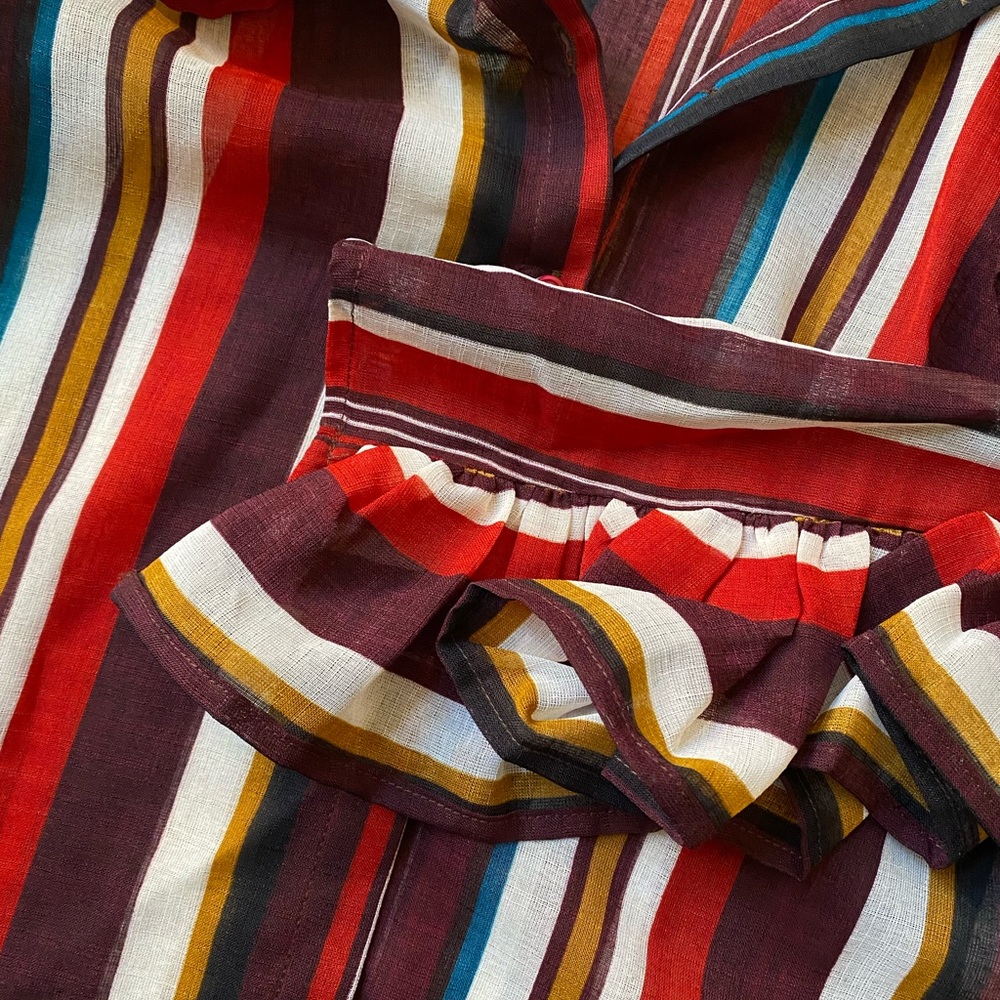 NWT. GRACIA Multi Color Ruffle Top - Picture 5 of 8